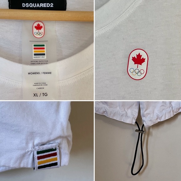 DSQUARED2 x Hudson Bay Canada Olympic Opening Ceremony Shirt Top Womens XL White - Picture 8 of 10